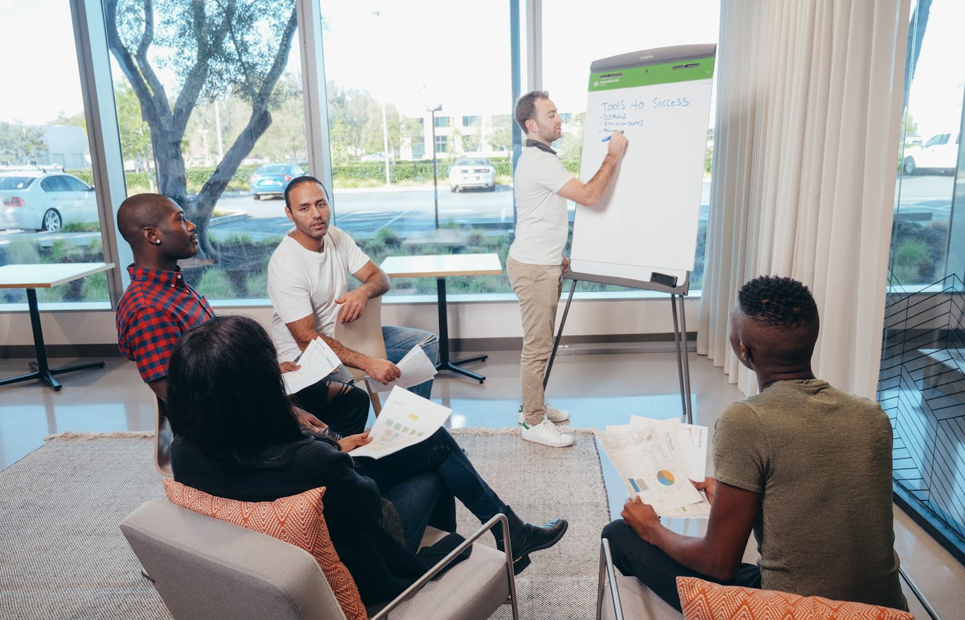 Business planning session in a modern office