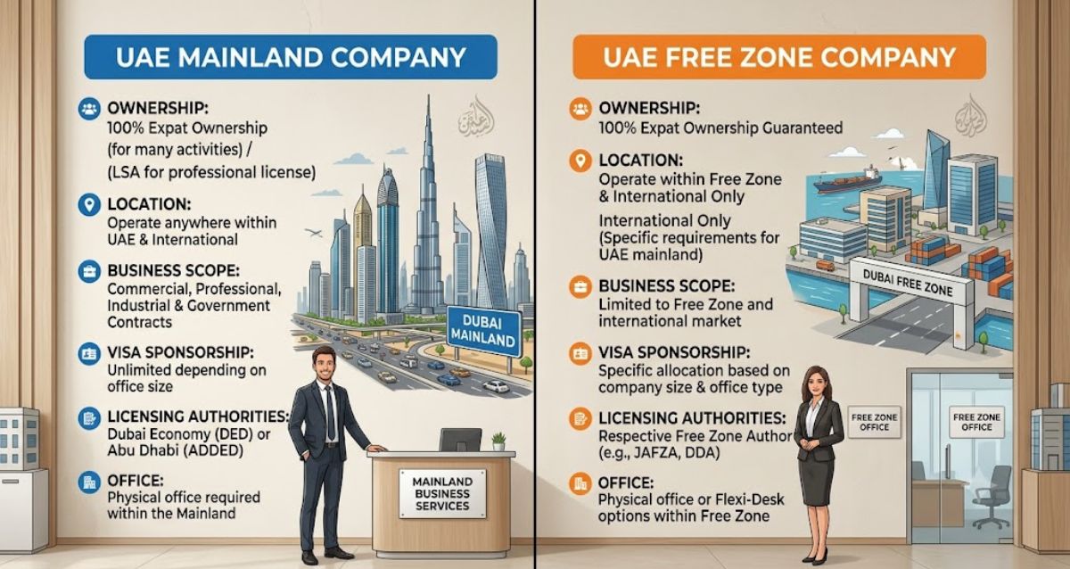 The Difference Between Mainland And Freezone Companies In The UAE