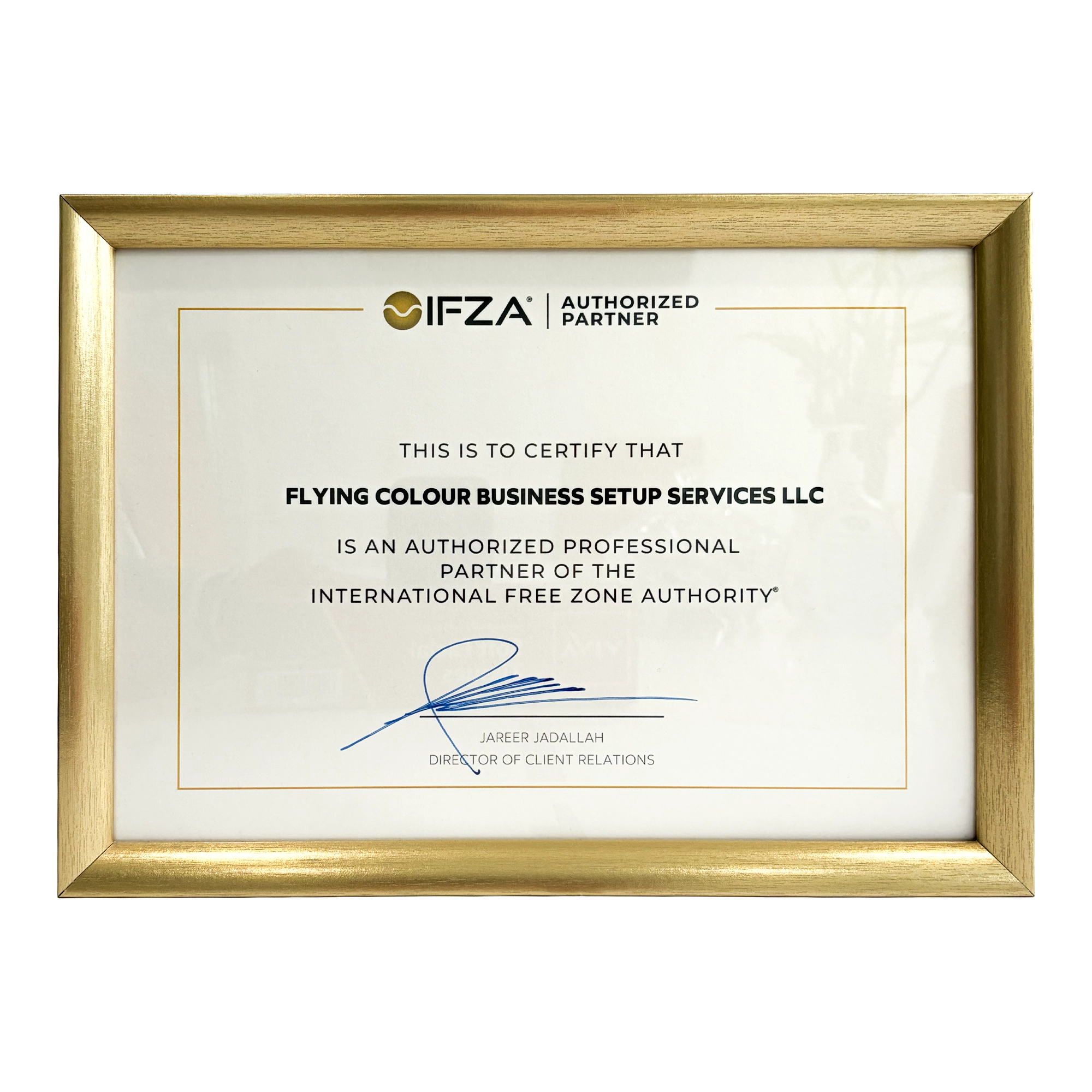 IFZA Partners Certificate