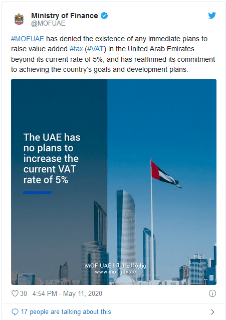 UAE Assures No VAT increase post Saudi’s increment announcement